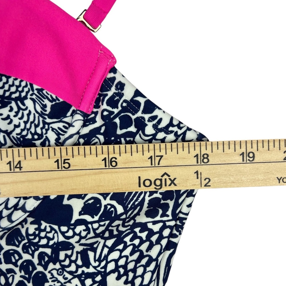 Lilly Pulitzer for Target Swimsuit XL Pink Navy Fish Print Retro Preppy Beach - Picture 8 of 8